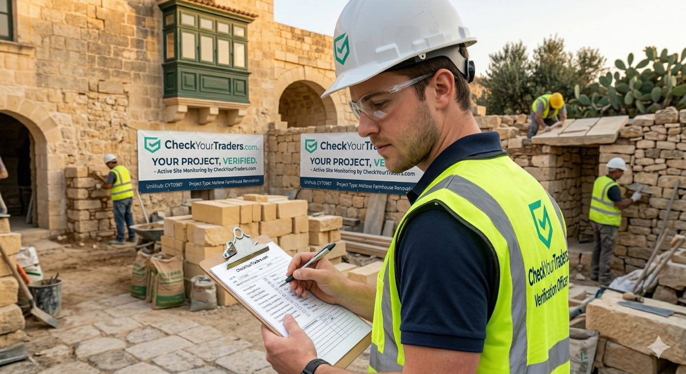 Turnkey.mt Project Manager on a Maltese site